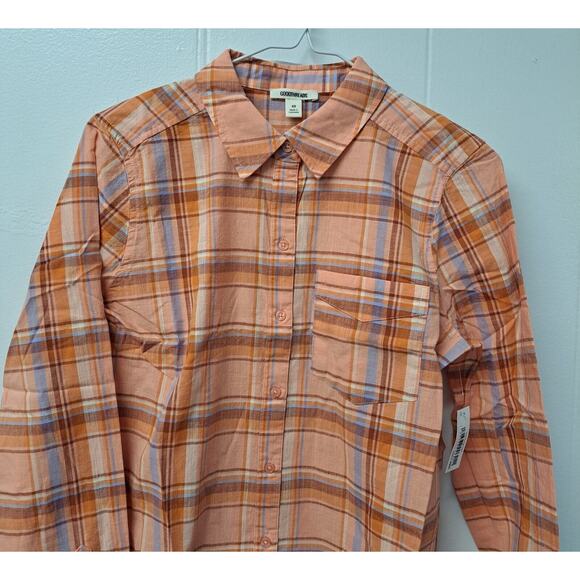 Goodthreads Women's Washed Cotton Boyfriend Shirt , Plaid Long Sleeves XS - Picture 10 of 12